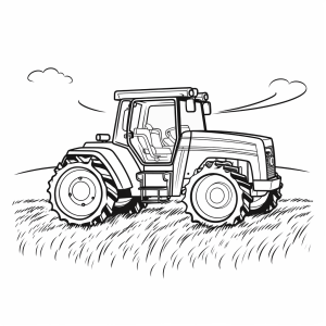 Traktor im Feld - Traktor im Feld Ausmal-Erlebnis für Kinder