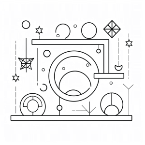 Trapez - Geometrisches Trapez zum Ausmalen