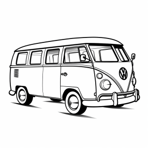 VW - Klassischer VW Bus Ausmalbild