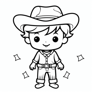 Wilder Westen Cowboy - Cowboy Malvorlage für Kinder